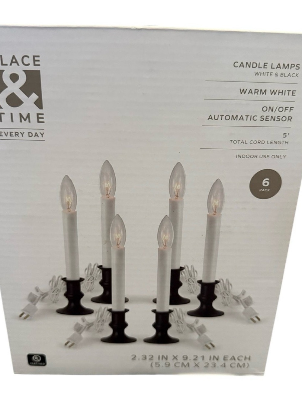 6 Pack Candle Lamps Black